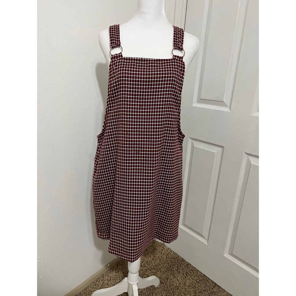Red overall dress